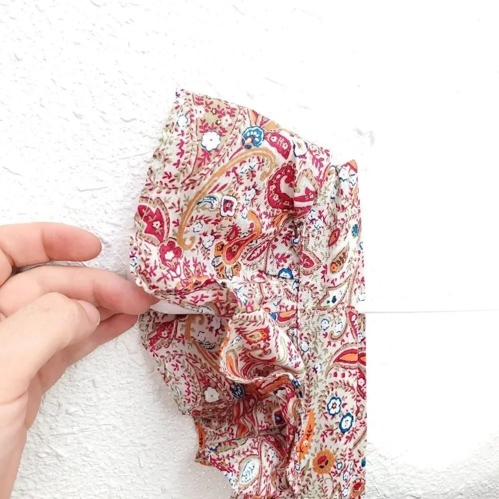 NWT HAUTE HIPPIE Paisley Embroidered Tiered Ruffle Maxi Dress - Picture 6 of 16